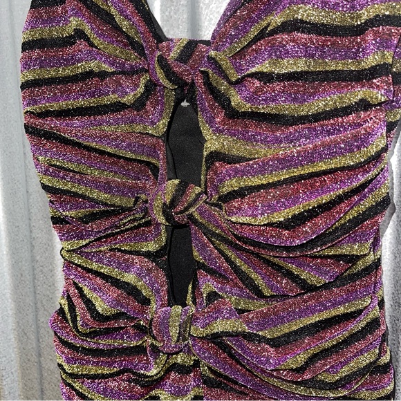 Just Drew NY | Sparkle Front Cut Out Mini Dress Size: Medium - Picture 3 of 5